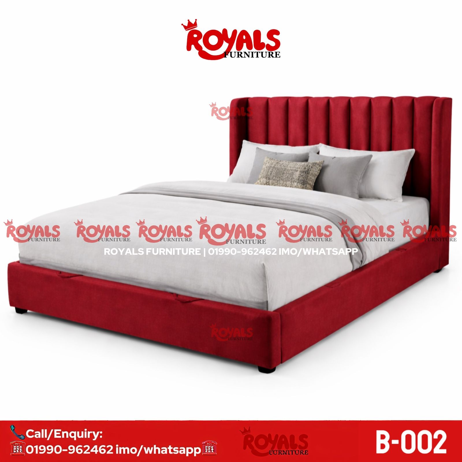 B-002 Queen Bed (5x7feet) Custom Made Leather Bed