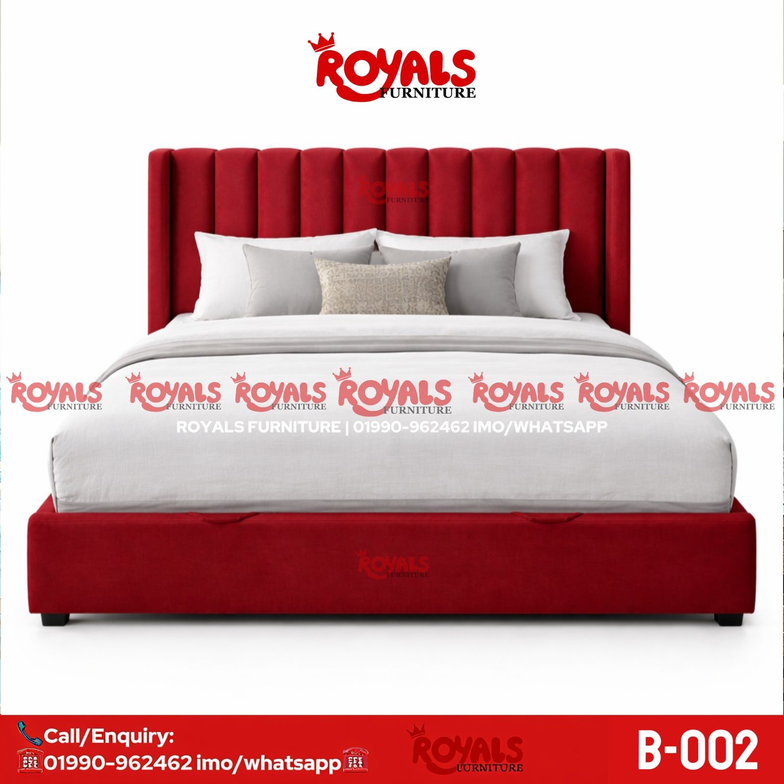 B-002 Queen Bed (5x7feet) Custom Made Leather Bed