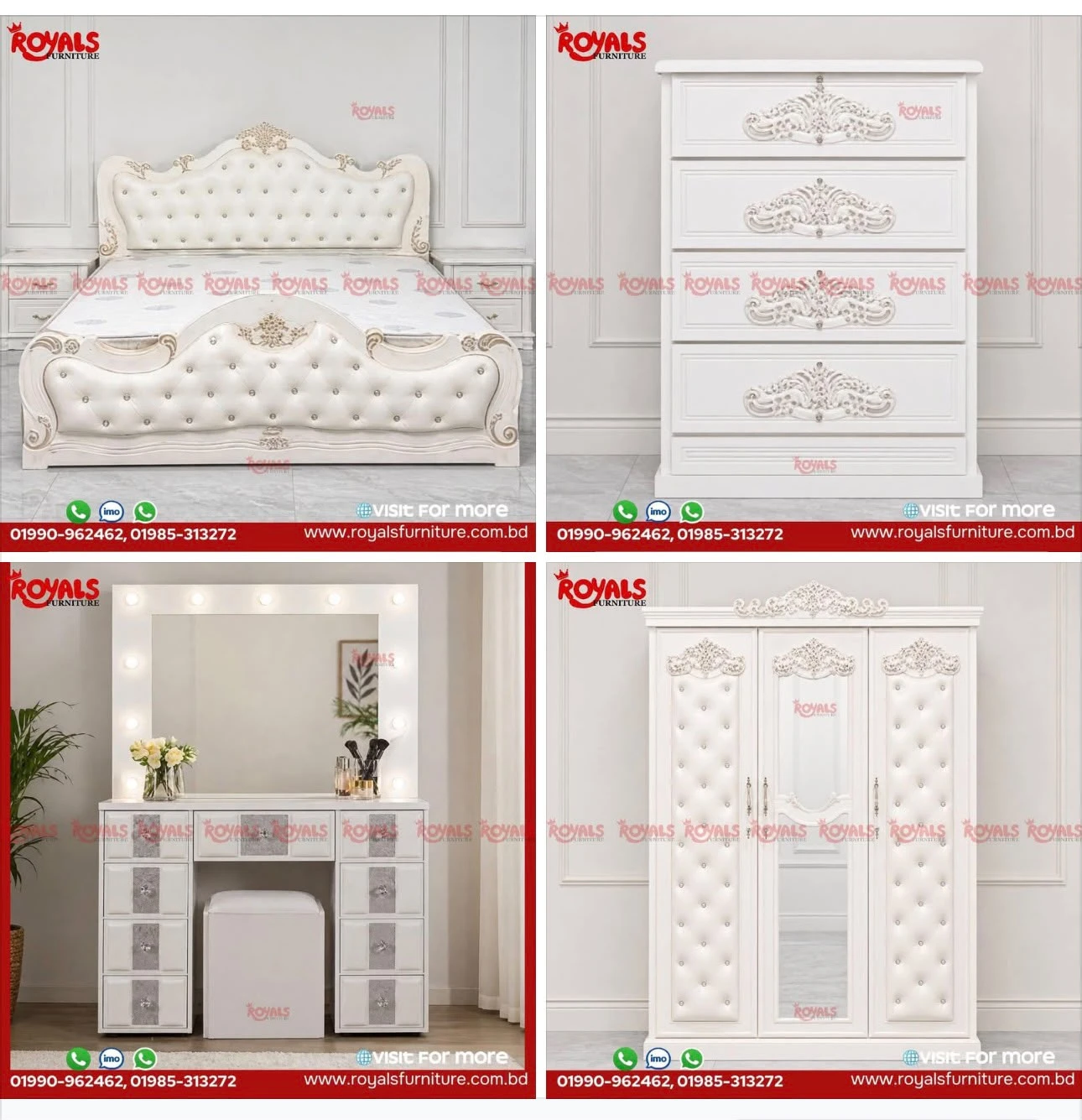 BS-005 Luxurious White Bedroom Set